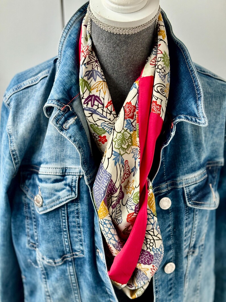 Japanese Vintage Kimono Scarf - Etsy