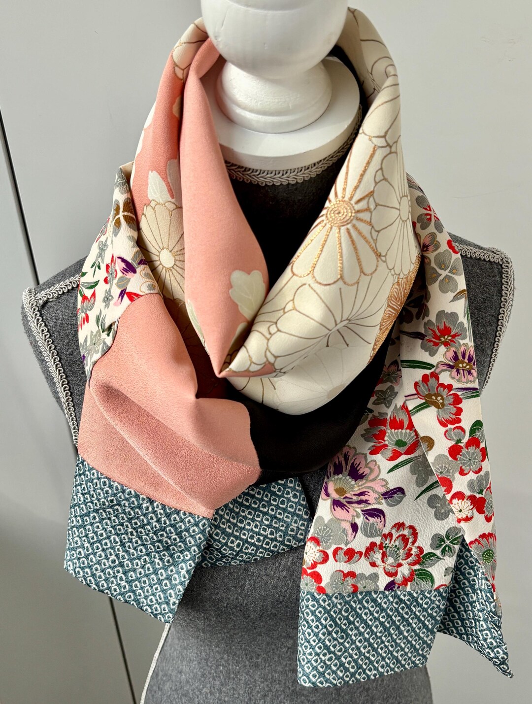 Japanese Vintage Kimono Scarf - Etsy