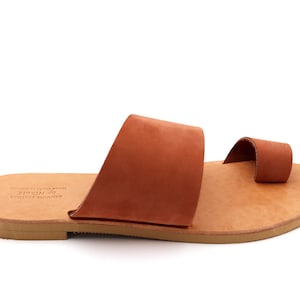 Slide nubuck leather sandals