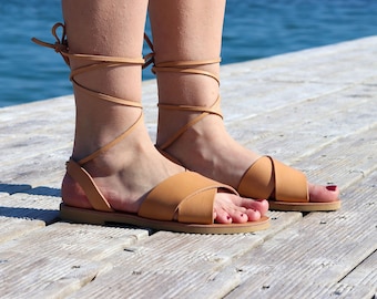 Handmade sandals with leather cord, women greek sandals, summer fashion ladies shoes, minimalist sandals, cord sandals