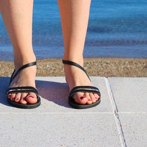 Ankle strap sandals, Leather sandals, Greek sandals, Sandals women, Leather sandals women, Sandales grecques, Black sandals image 2
