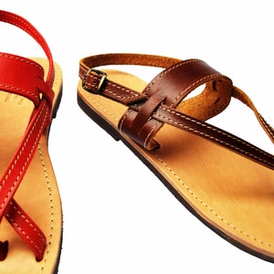 Toe-wrapper Strappy Sandals Women Leather Barefoot Sandals Greek Handmade Summer Shoes image 2