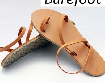 Minimalist barefoot sandals, zero drop toe ring flats, barefoot sandal for women,