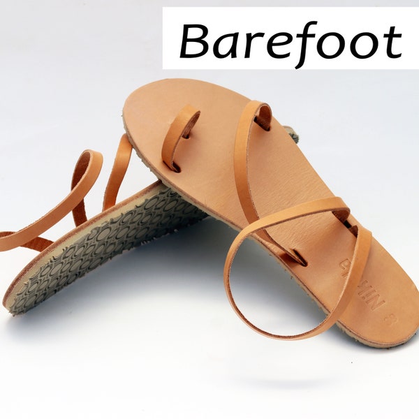 Minimalistische blote voeten sandalen, zero drop teenring flats, blote voeten sandaal voor dames,