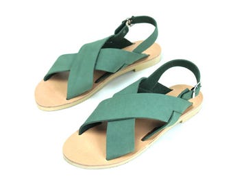 Crisscross Leather Sandals for Women