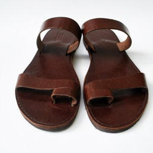 Greek Men Leather Sandals, summer men shoes, men flats image 3