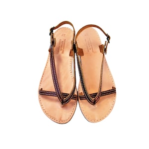 Woman Sandal Leather in Brown Color