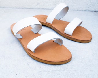 Sandals - Greek womens white summer shoes