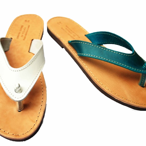 Leather sandals, women flip flops, leather gift for her