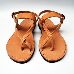 Women Sandal in Natural Brown Color made with 100% Genuine Leather