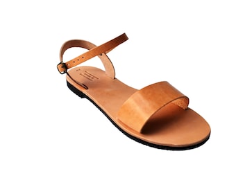 Summer Sandal Shoe Women's Sandals Natural Brown Greek Handmade Women's Flats