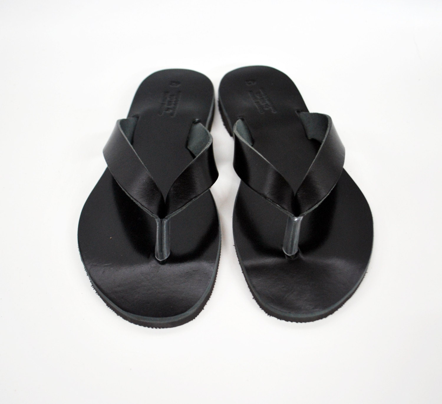 Black Mens Sandals Leather Flip Flops Mens Shoes | Etsy