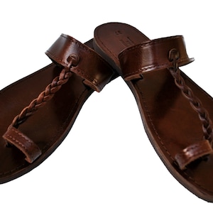 Leather boho sandals, women bohemian sandals shoes for women image 3