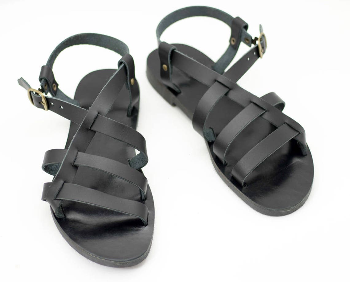 Men sandals strappy black summer shoes gift for him | Etsy