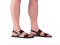 Wide strap men sandals, fisherman slides with side buckle product logo