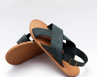 Sustainable Leather Barefoot Sandals: Minimalist Summer Men's Shoes