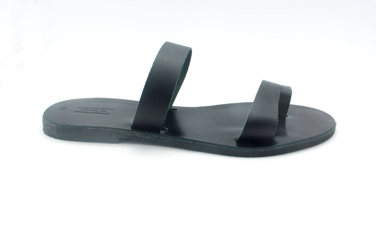 mens leather sandals black
