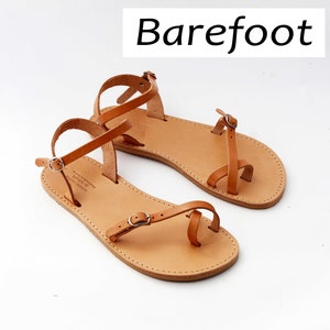 Anpassbare Leder Barfuß Sandalen: Verstellbare Sommer Schuhe