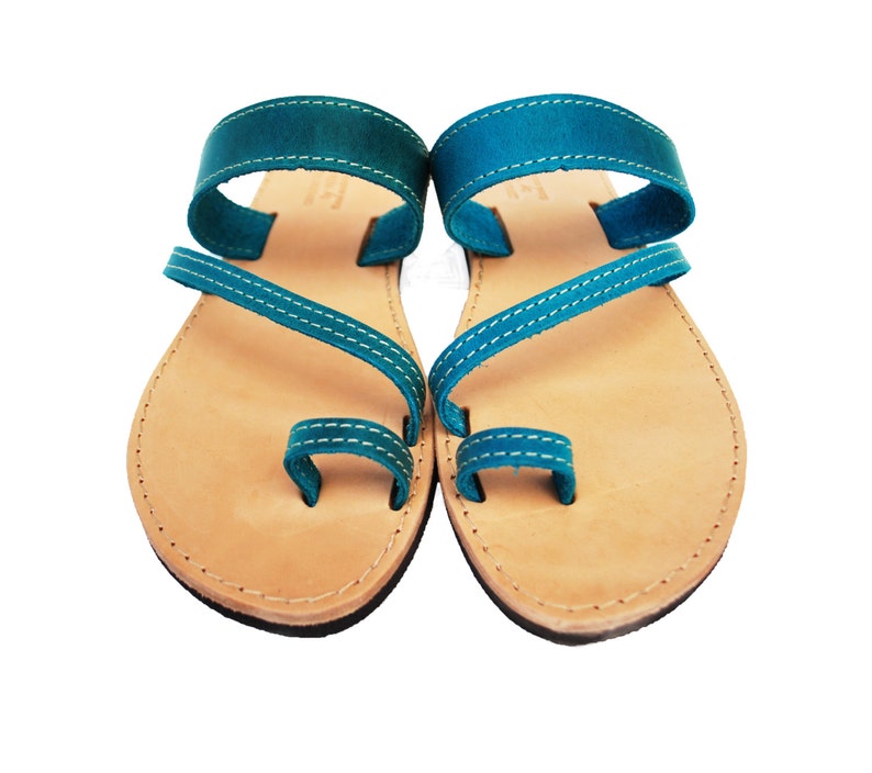 Blue Leather Sandals for Women image 1