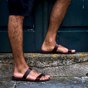 Greek Men Leather Sandals, summer men shoes, men flats