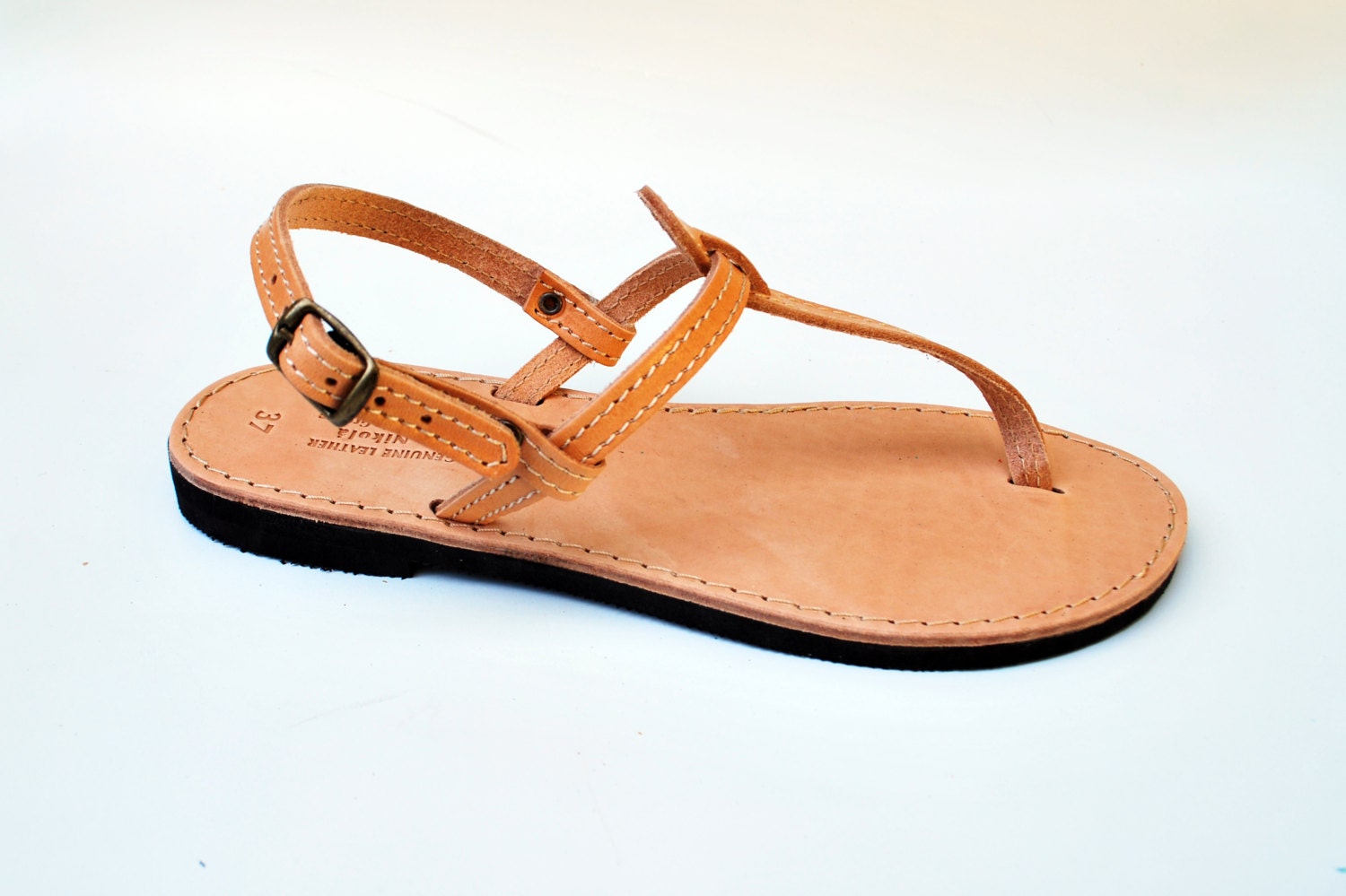 Women Sandals Thong Leather Sandals T Strap Greek Handmade | Etsy