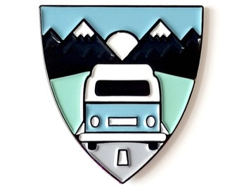 Campervan Enamel Pin Lapel Pin Badge Travel Adventure Pin by OR8 DESIGN