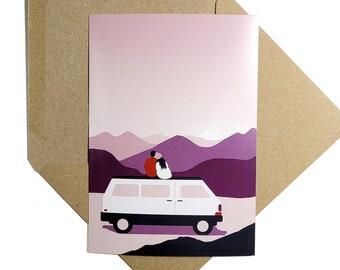 Campervan Couple Card 'Disappear In The Sun' Card by OR8 DESIGN