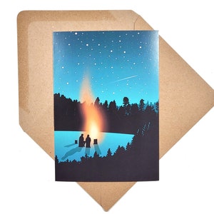 Camping Campfire Couple 'Let's Watch The Stars Together' Card by OR8 DESIGN