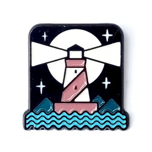 Lighthouse Enamel Pin Lapel Pin Badge Seaside Adventure Pin by OR8 DESIGN image 1