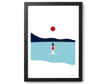 Still Water | Wild Swimming A4 Art Print Poster by OR8 DESIGN