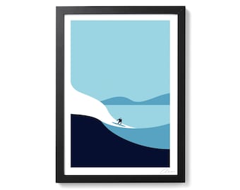 Surf's Up | Surfing Inspired A4 Art Print Poster by OR8 DESIGN