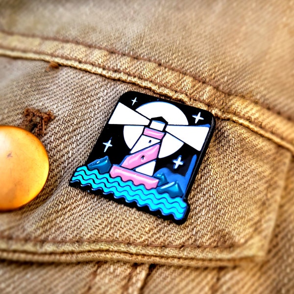 Lighthouse Enamel Pin Lapel Pin Badge Seaside Adventure Pin by OR8 DESIGN