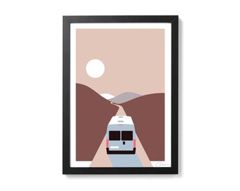 Campervan Art Print | Camper Van Screenprint | Silkscreen Print by OR8DESIGN