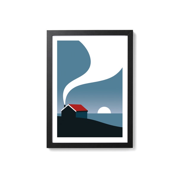 Cabin Coastal Minimal Art Poster Giclee Print par OR8DESIGN