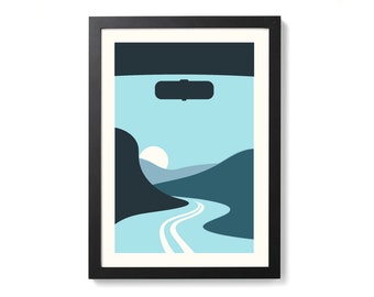 Minimal Landscape Print - Moving Through The Mountains - Wales Adventure Art Poster by OR8 DESIGN