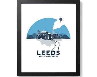Leeds Print  City Art Yorkshire Screen Print Poster by OR8 DESIGN