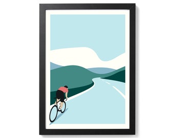 Out For A Spin... Bike Cycling Art Print by OR8DESIGN