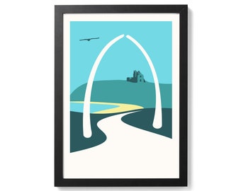 Whitby Abbey Print Art Poster by OR8 DESIGN