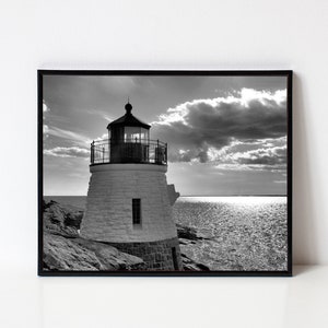 Newport Castle Hill Lighthouse Photography Lighthouse Decor Narragansett Bay Nautical Home Decor Coastal