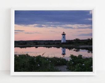 Edgartown Lighthouse Photography Reflection Sunrise Photograph Coastal Decor Cape Cod Wall Decor Martha's Vineyard Nautical Summer Photo MV