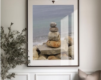Photographie de pierres de plage bois côtiers Falmouth, MA Decor Balanced Rocks Fine Art Print Massachusetts Shining Sea Bikeway Ocean Photos