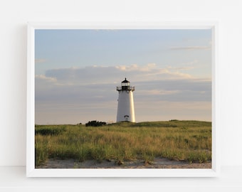 Edgartown Harbour Light Marthas Vineyard Photographie Beach Grass Lighthouse Photographie Coastal Style Nautical Decor Cape Cod Islands Photo
