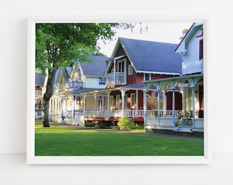 Oak Bluffs Gingerbread Houses Photographie Martha’s Vineyard Painted Ladies Photographie Coastal Decor Cape Cod Wall Art Victorian Cottages MV