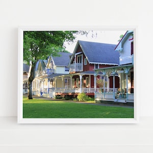 Oak Bluffs Gingerbread Houses Photography Martha&#39;s Vineyard Painted Ladies Photograph Coastal Decor Cape Cod Wall Art Victorian Cottages MV