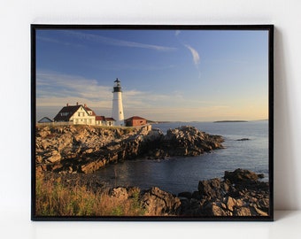 Faro Maine Portland Fotografia Capo Elizabeth Portland Head Farhouse Fotografia Coastal Wall Decor Beach New England Nautical Art