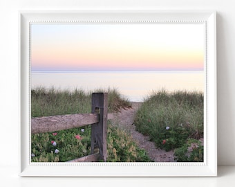 Marthas Vineyard Beach chemin photographie Sandy Pathway lever du soleil photographie impression océan Photo MVY décoration murale côtière maison design le vignoble