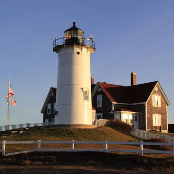 Falmouth Lighthouse Photography Nobska Cape Cod Photograph Coastal Decor New England Massachusetts Buzzards Bay Nautical Decor Fine Art