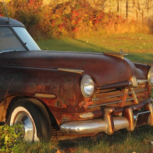 Hudson Car Photography Rusty Classic Automobile Photograph Wall Decor Antique Vehicle Office Decor Rustic Vintage Car Photographic Art image 2