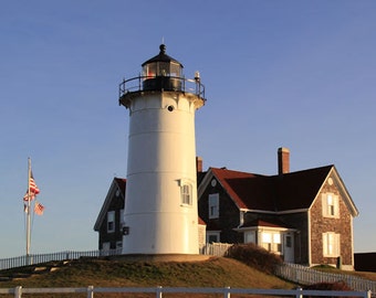 Fotografia latarni morskiej Falmouth Nobska Cape Cod Fotografia Dekoracje nadmorskie Nowa Anglia Massachusetts Buzzards Bay Dekoracje marynistyczne Sztuka piękna