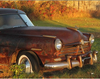 Hudson Car Photography Rusty Classic Automobile Photograph Wall Decor Antique Vehicle Office Decor Rustic Vintage Car Photographic Art